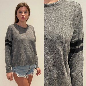 Brandy Melville Gray & Black Stripped Sweater OS